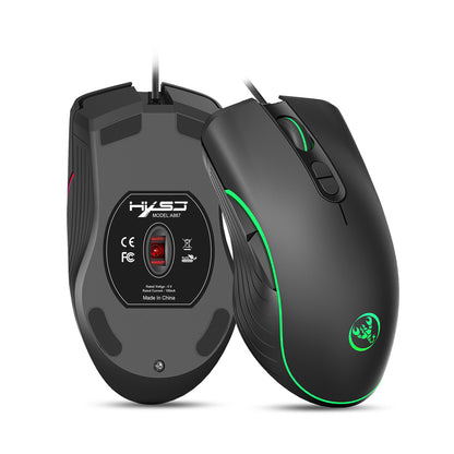 glowing wired mouse